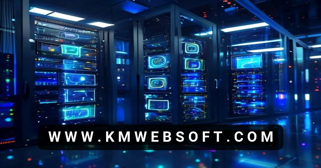 A high-tech depiction of a Linux VPS server rack in a data center, featuring glowing terminal screens, Docker containers with AI model illustrations, Kubernetes cluster icons, GPU symbols, and secure encryption overlays, showcasing containerization for AI models on Linux VPS, shown with realistic lighting and cinematic style