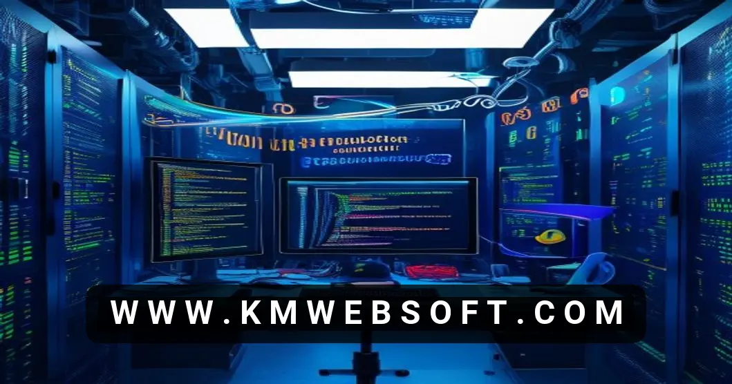 A modern server room with glowing Linux VPS machines, a monitor displaying Python code installing OpenCV for deploying a deep learning model, with icons for Ubuntu, OpenCV, SSH, and a neural network in a cyberpunk style.